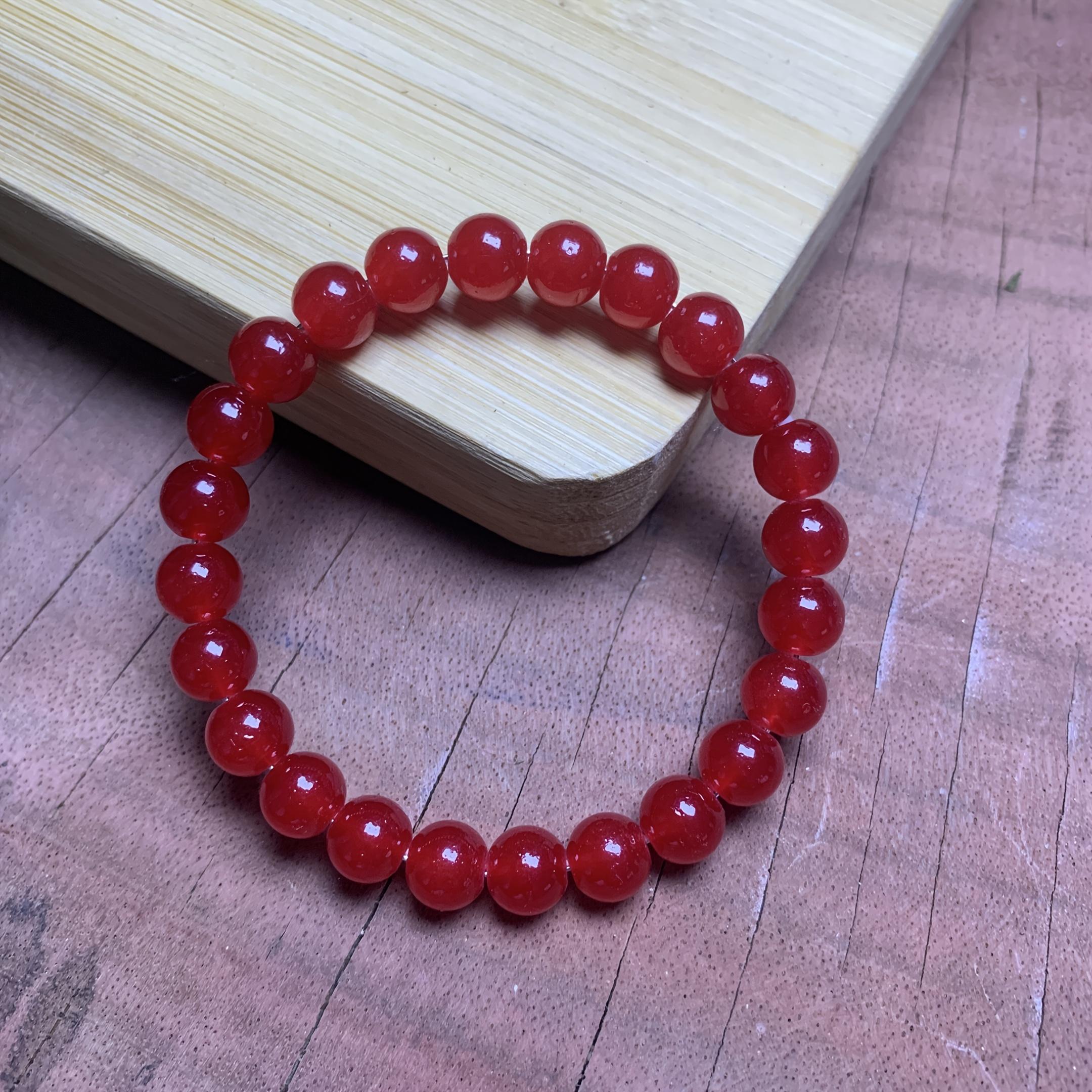 Natural Elegant Red Agate Bracelet