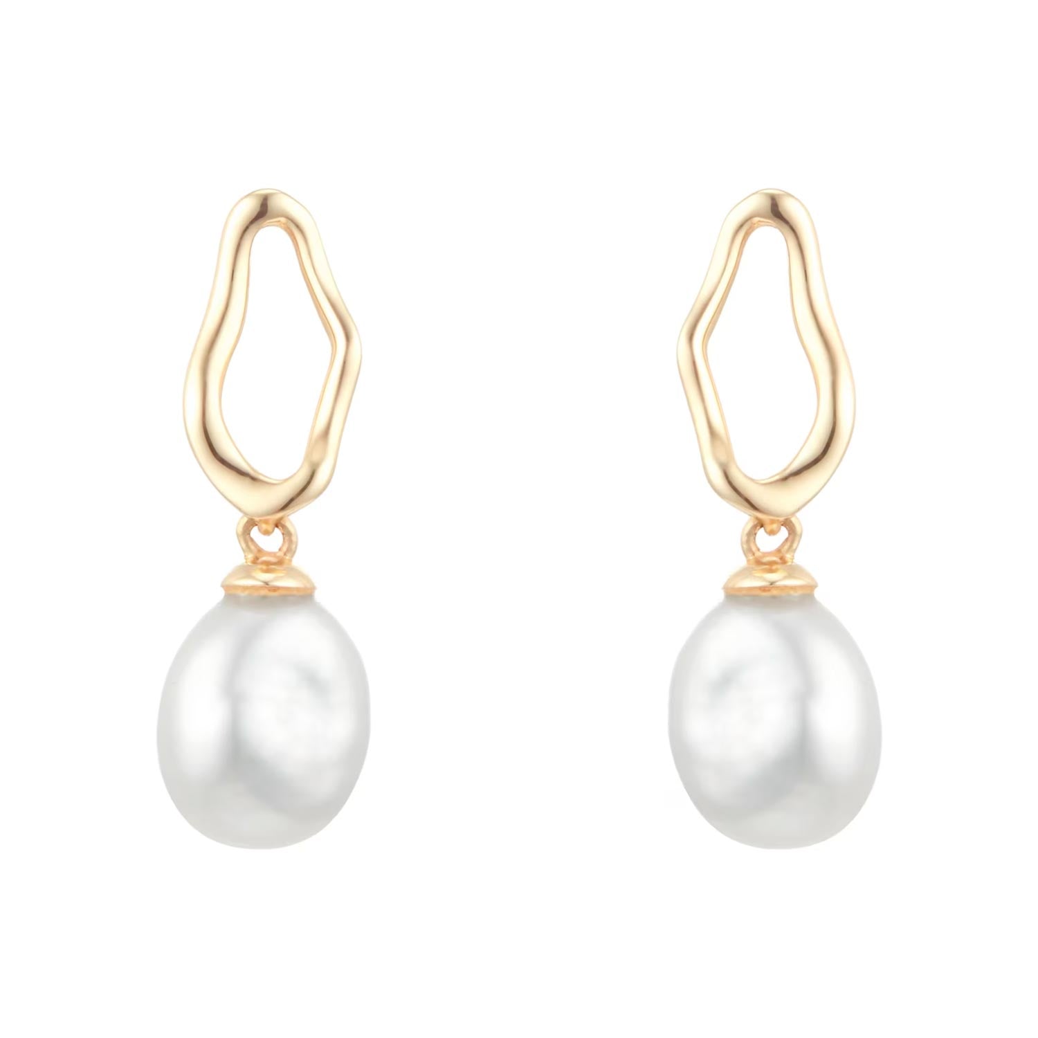 18ct Yellow Gold Baroque Pearl Stud Earrings