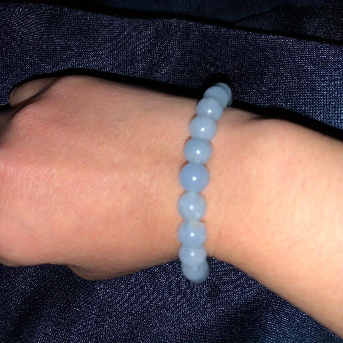 Handmade Aquamarine Stone Bracelet, Natural Aqua Blue Faux Gemstone