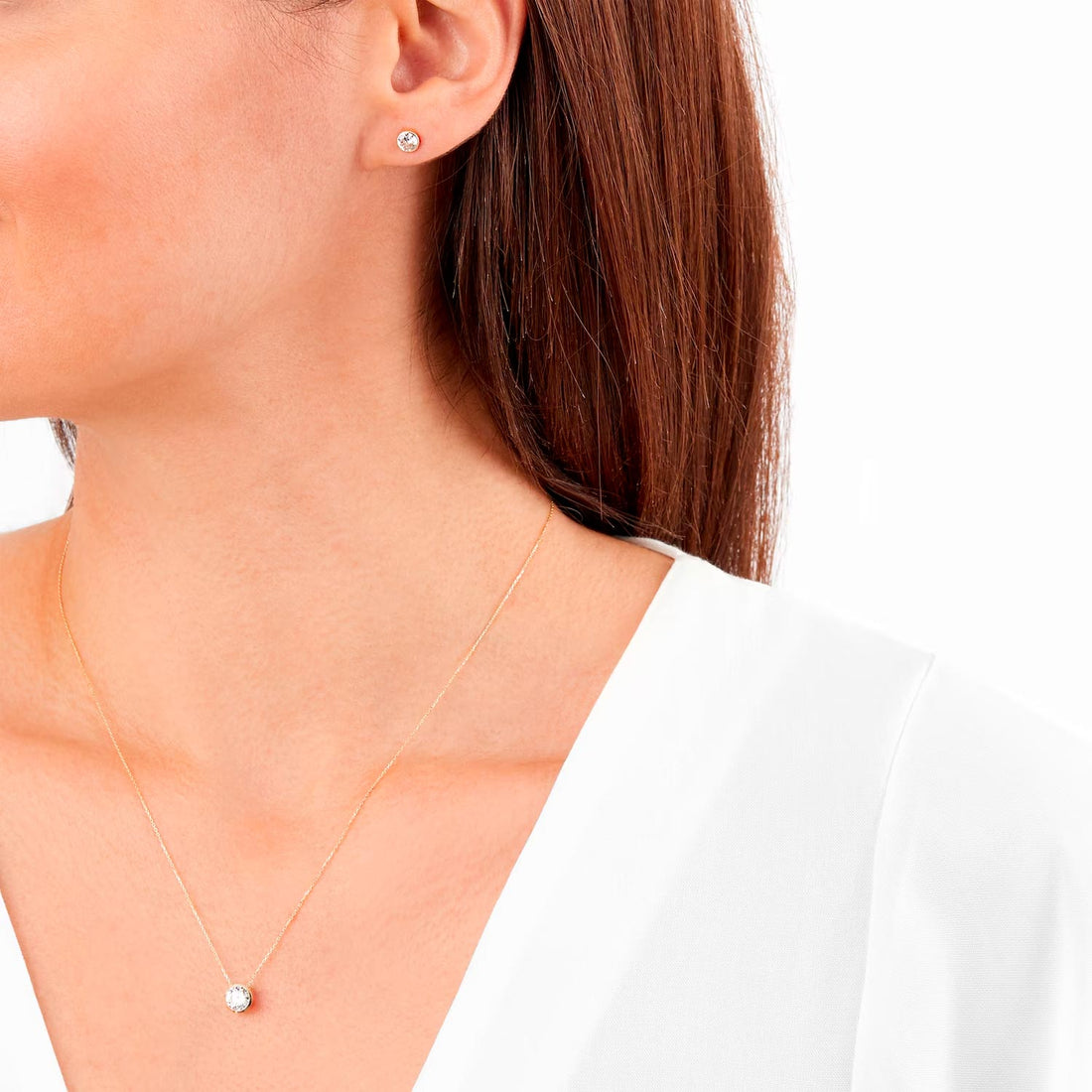 9ct Yellow Gold Bezel Set Pendant & Earring Set