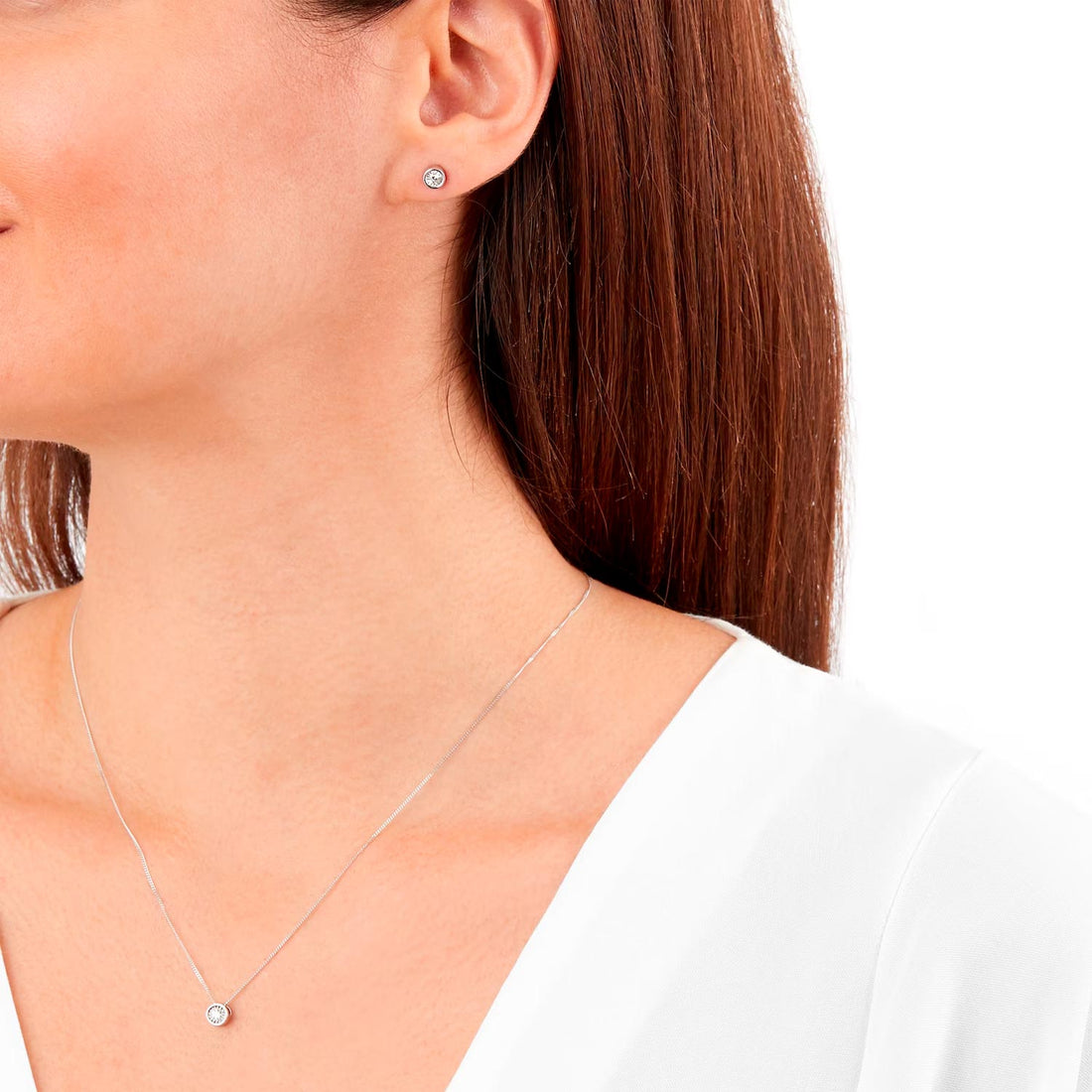 9ct White Gold 0.20cttw Diamond Illusion Jewellery Set