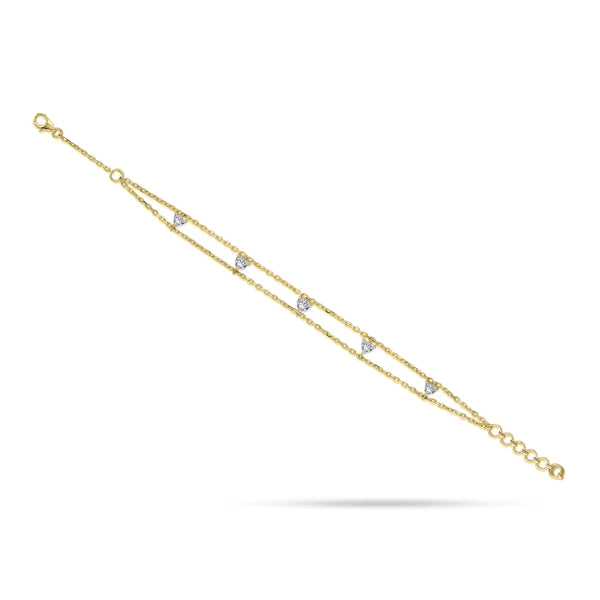 Dangling Heart Diamond Bracelet