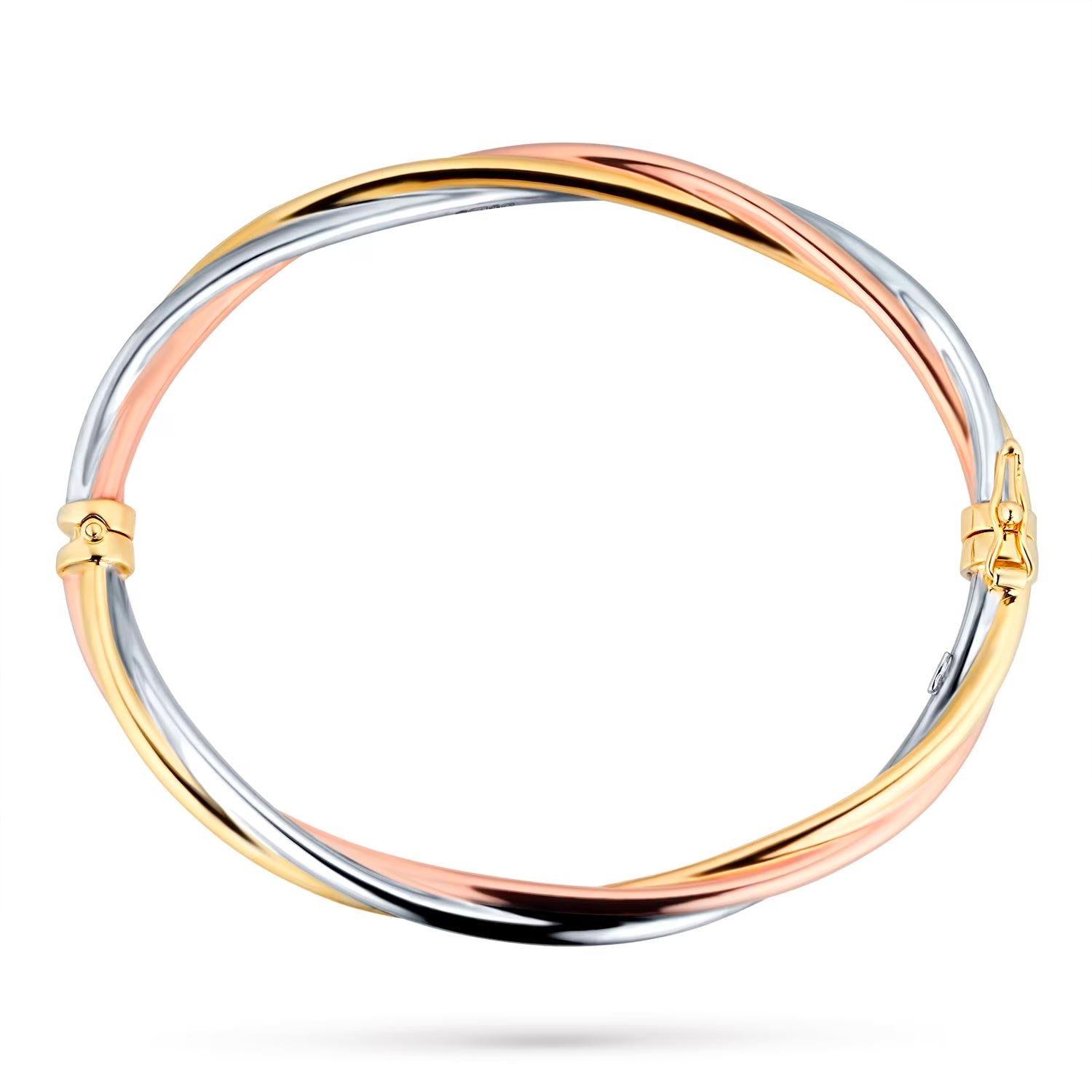 9ct Yellow White And Rose Gold Plated Bangle