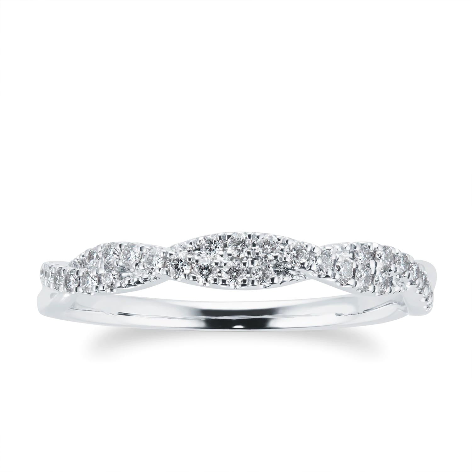 18ct White Gold 0.20ct Diamond Twist Eternity Ring