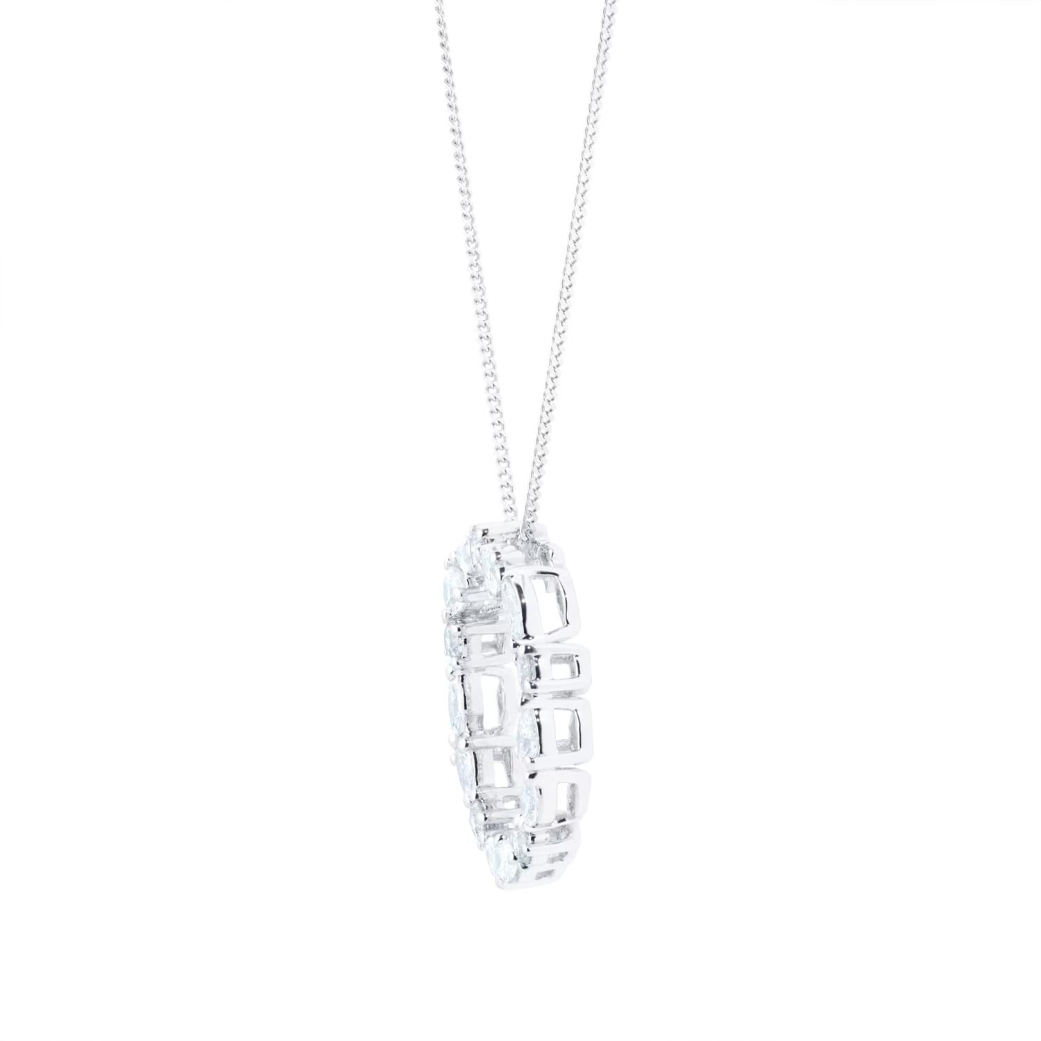 18ct White Gold 0.50ct Diamond Mixed Cut Pendant