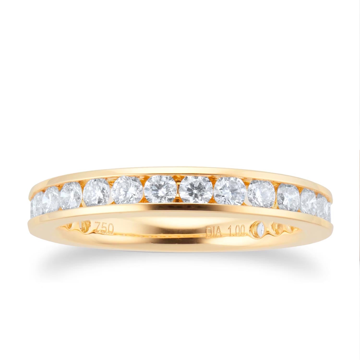 18ct Yellow Gold 1.00cttw Channel Eternity Ring