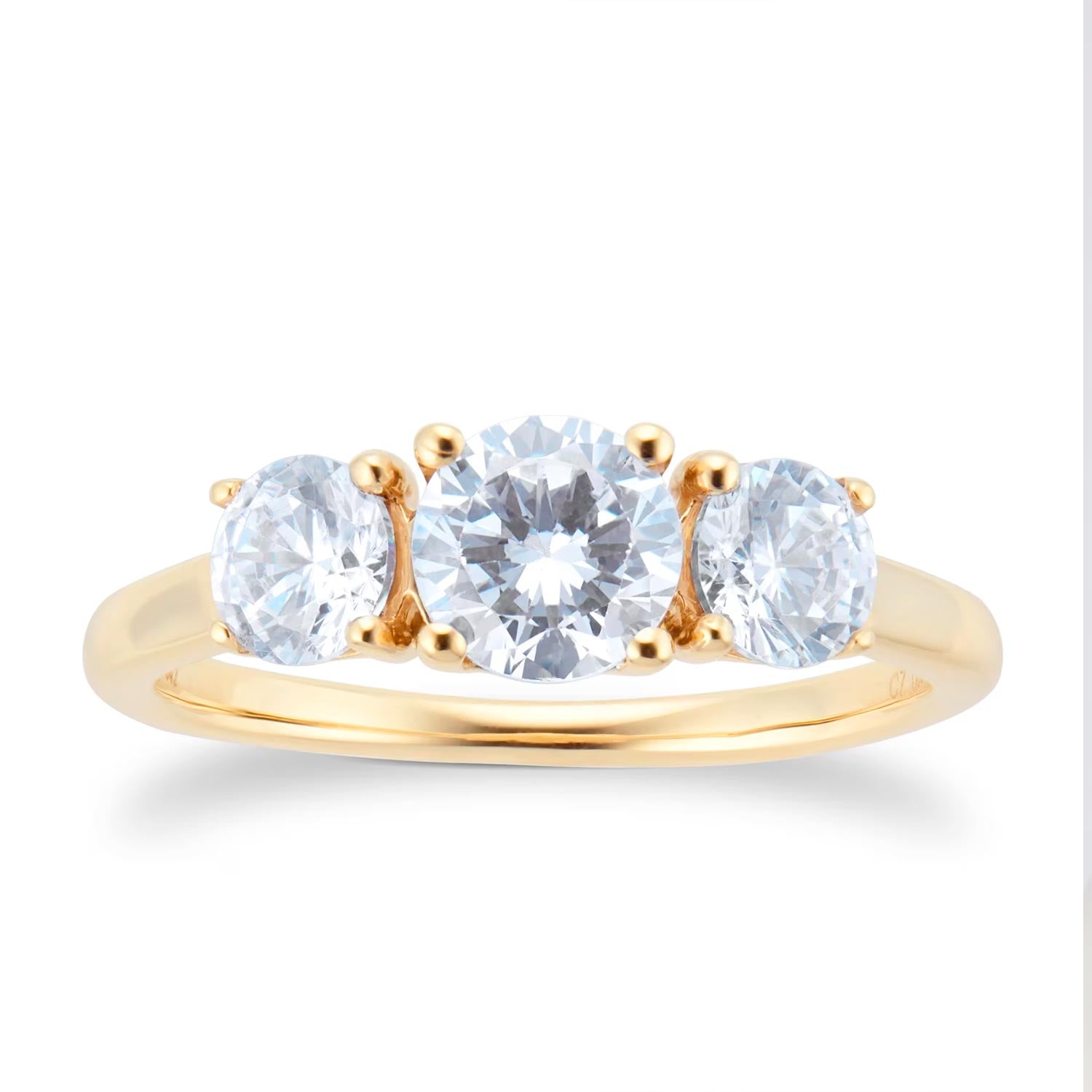 18ct Yellow Gold 1.50cttw Three Stone Engagement Ring
