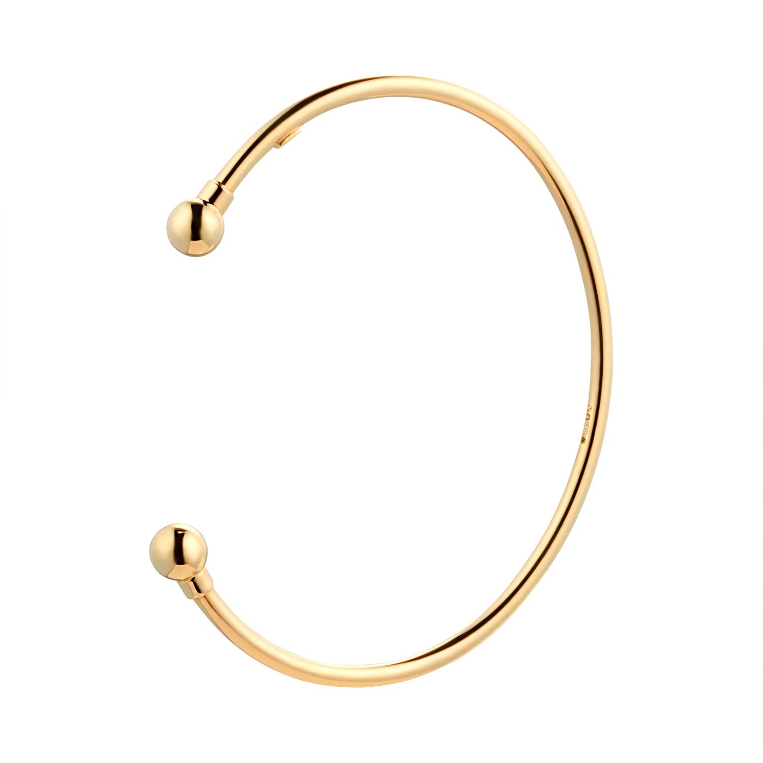 18ct Yellow Gold 2.5mm Tube Torque Bangle