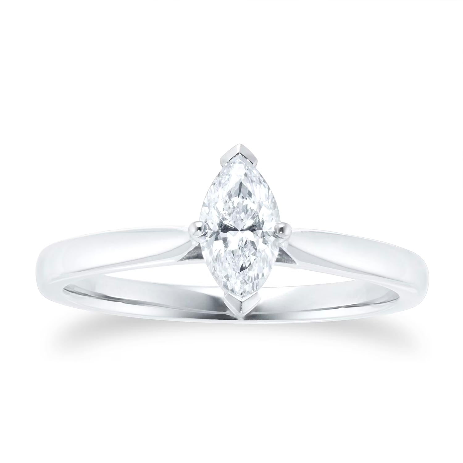 Platinum 0.50ct Marquise Cut Solitaire Engagement Ring