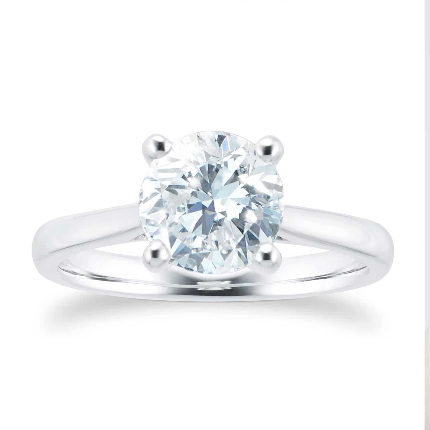 Platinum 2.00ct Round Solitaire Engagement Ring