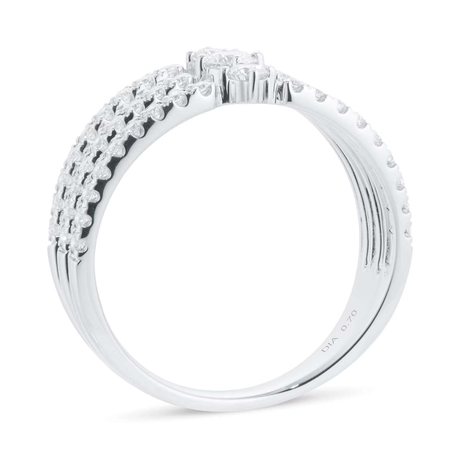 18ct White Gold 0.70ct Diamond Linear Band Ring