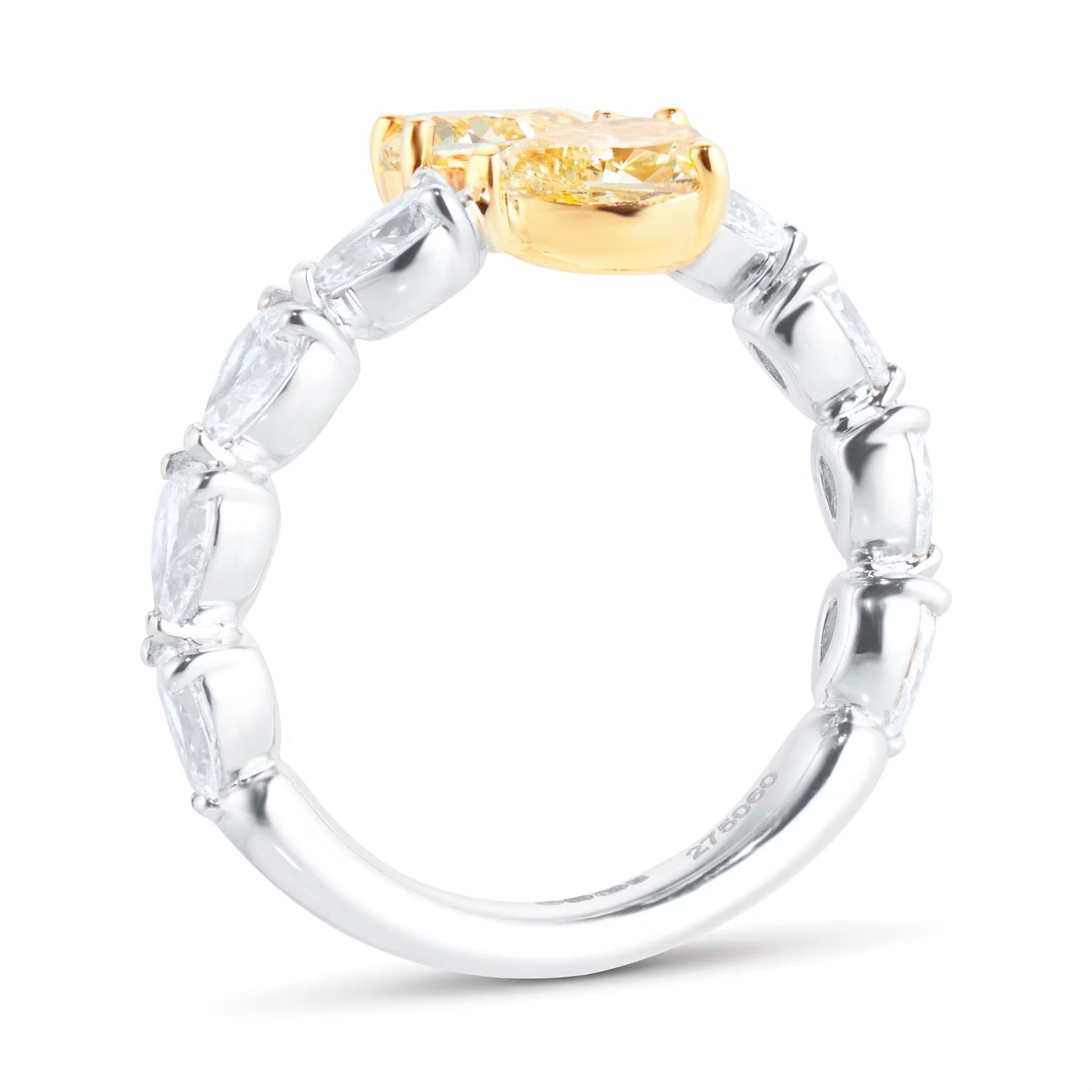 18ct Yellow & White Pear Cut Diamond Ring
