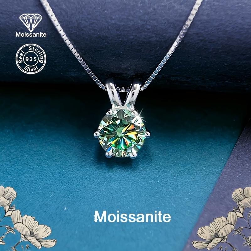 925 Sterling Silvery Moissanite Pendant Necklace