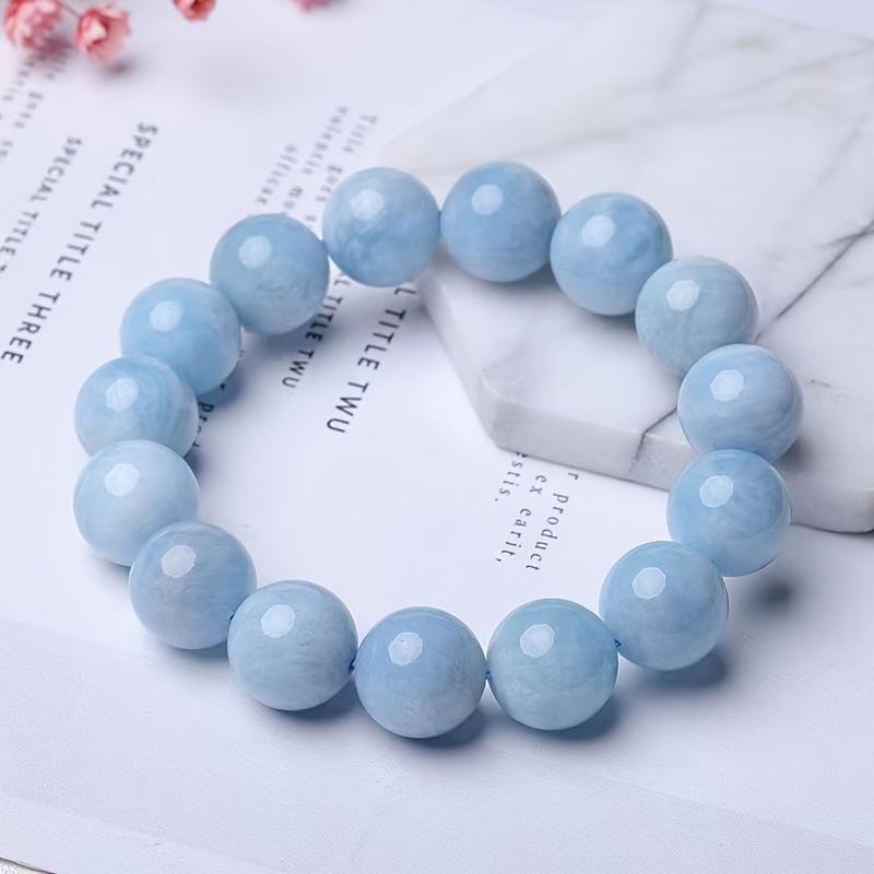 Handmade Aquamarine Stone Bracelet, Natural Aqua Blue Faux Gemstone