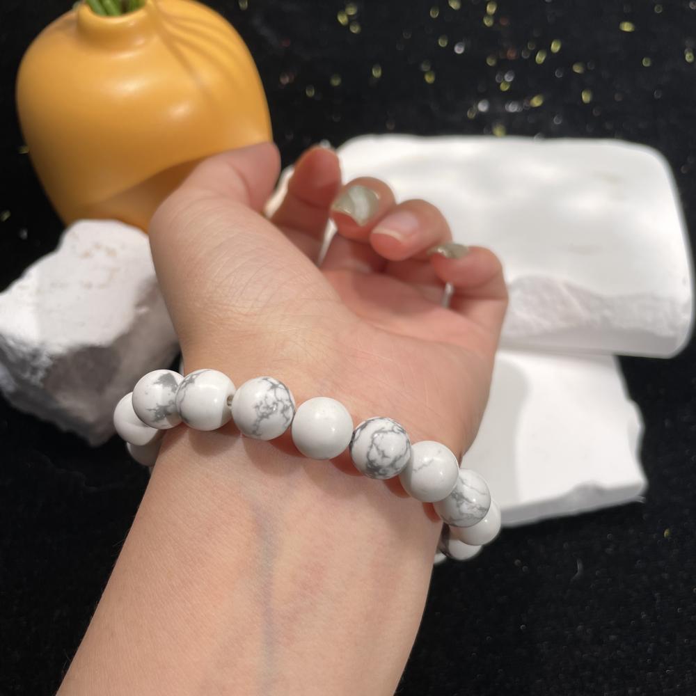 Natural White Magnesite Turquoise Stone Bracelet