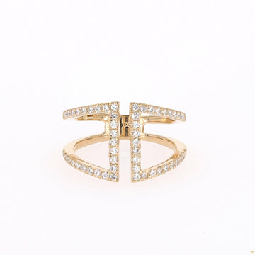 0.54 CTW   Round Near-Colorless Moissanite Fashion Ring in 14K Yellow Gold