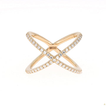 0.45 CTW   Round Near-Colorless Moissanite Fashion Ring in 14K Yellow Gold