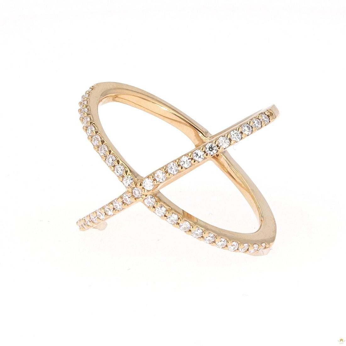 0.45 CTW   Round Near-Colorless Moissanite Fashion Ring in 14K Yellow Gold