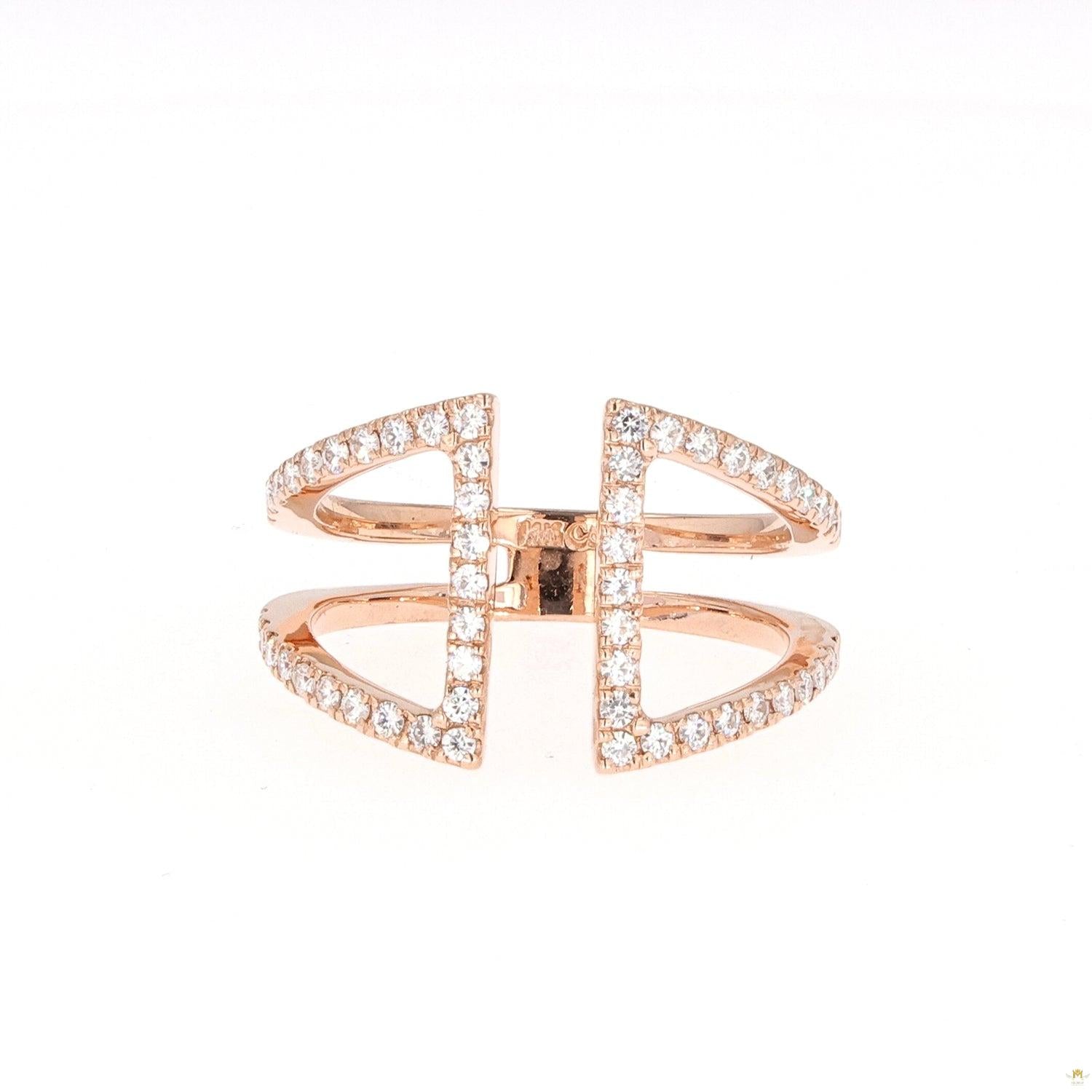 0.54 CTW   Round Near-Colorless Moissanite Fashion Ring in 14K Rose Gold