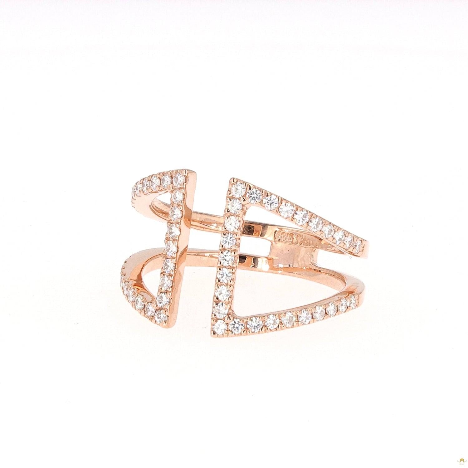 0.54 CTW   Round Near-Colorless Moissanite Fashion Ring in 14K Rose Gold
