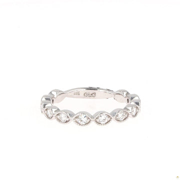 0.40 CTW   Round Near-Colorless Moissanite Stackable Ring in 14K White Gold
