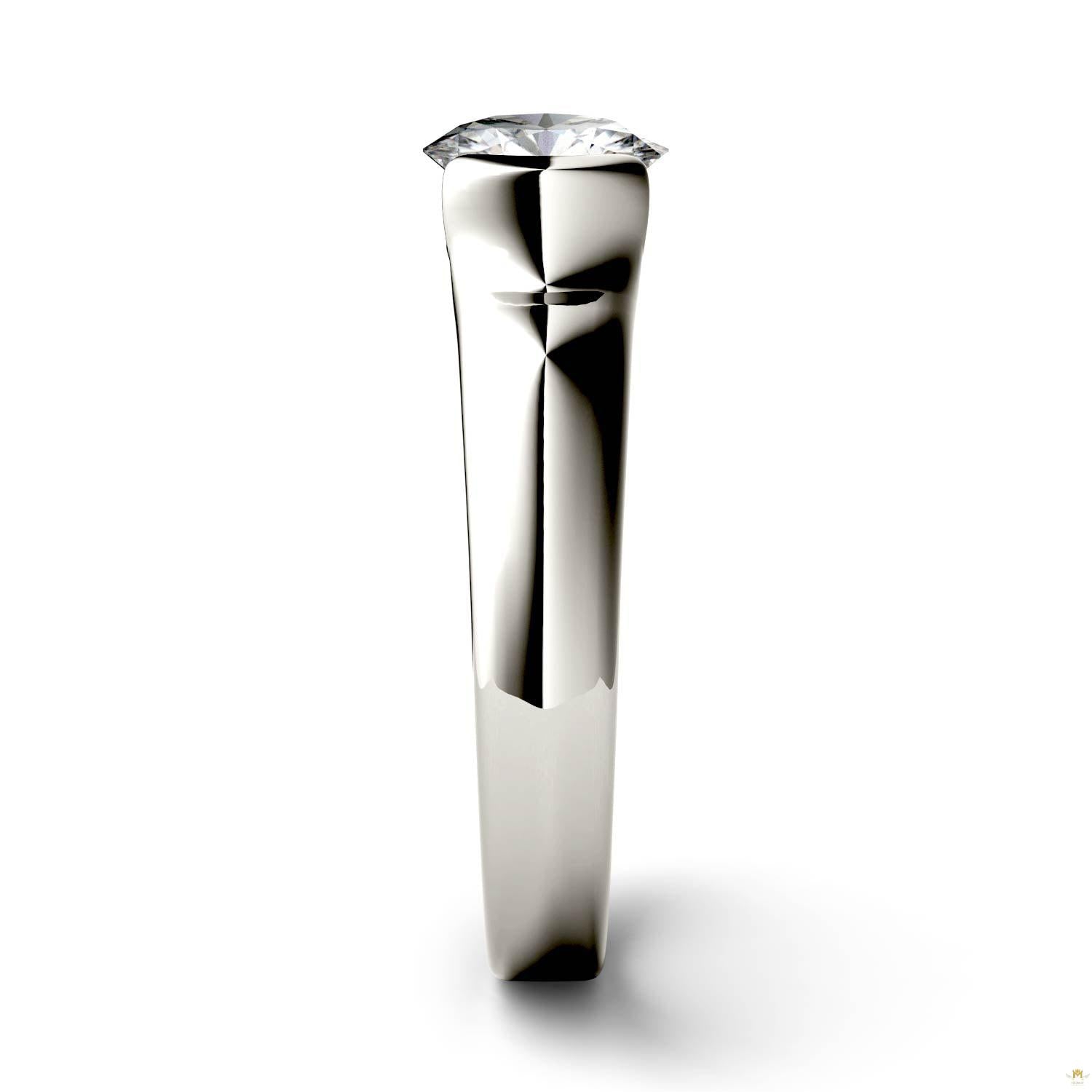 1.00 CTW   Round Moissanite Engagement Ring in 14K White Gold