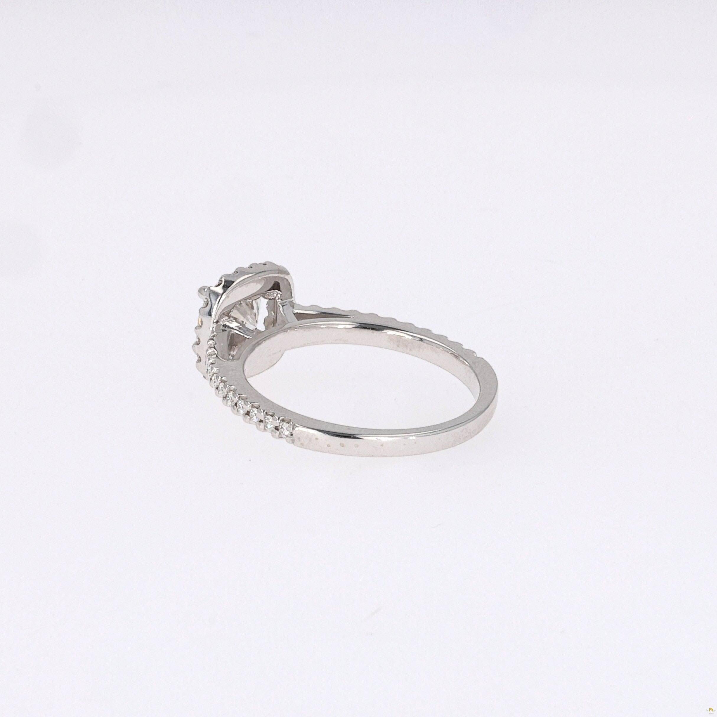 1.41 CTW   Round Near-Colorless Moissanite Halo Ring in 14K White Gold