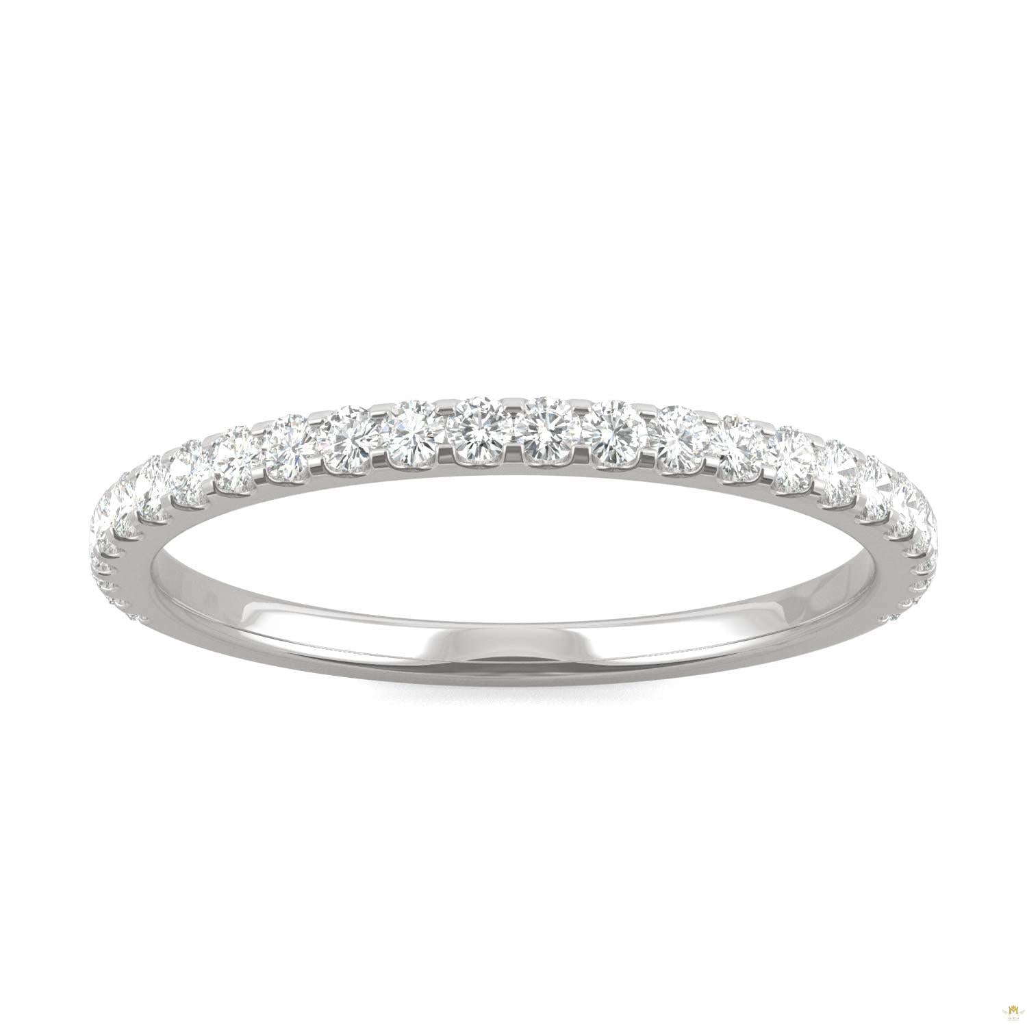 0.39 CTW   Round Moissanite Band in 14K White Gold