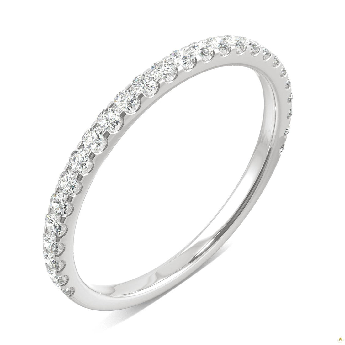 0.39 CTW   Round Moissanite Band in 14K White Gold