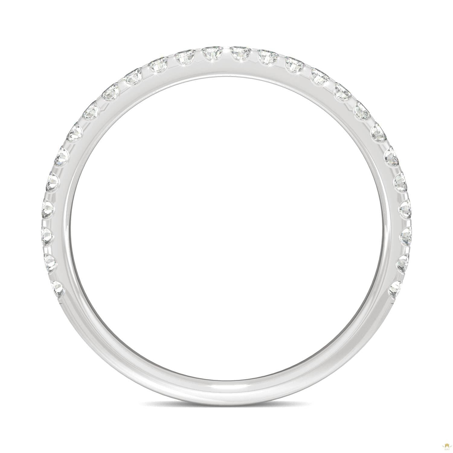 0.39 CTW   Round Moissanite Band in 14K White Gold