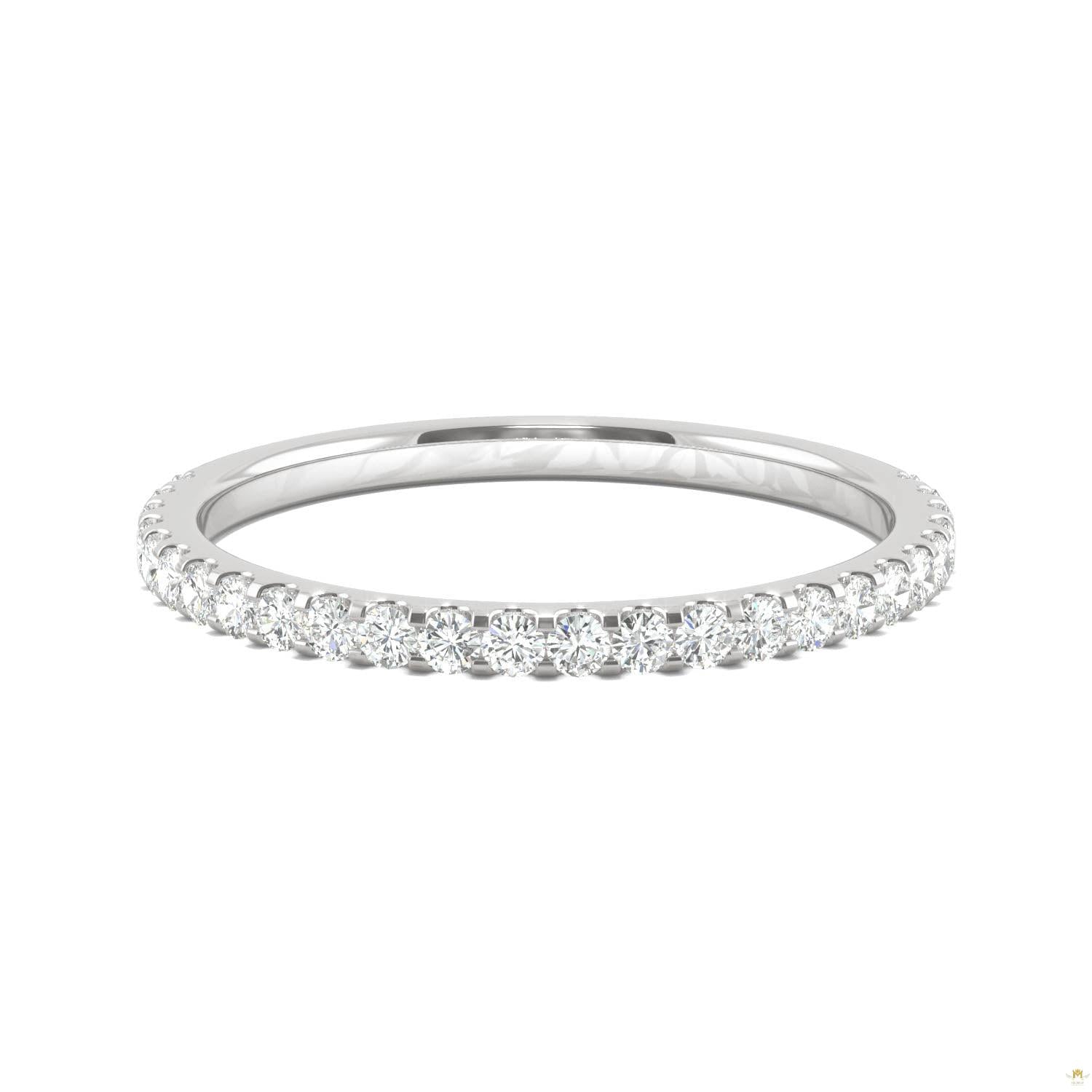 0.39 CTW   Round Moissanite Band in 14K White Gold