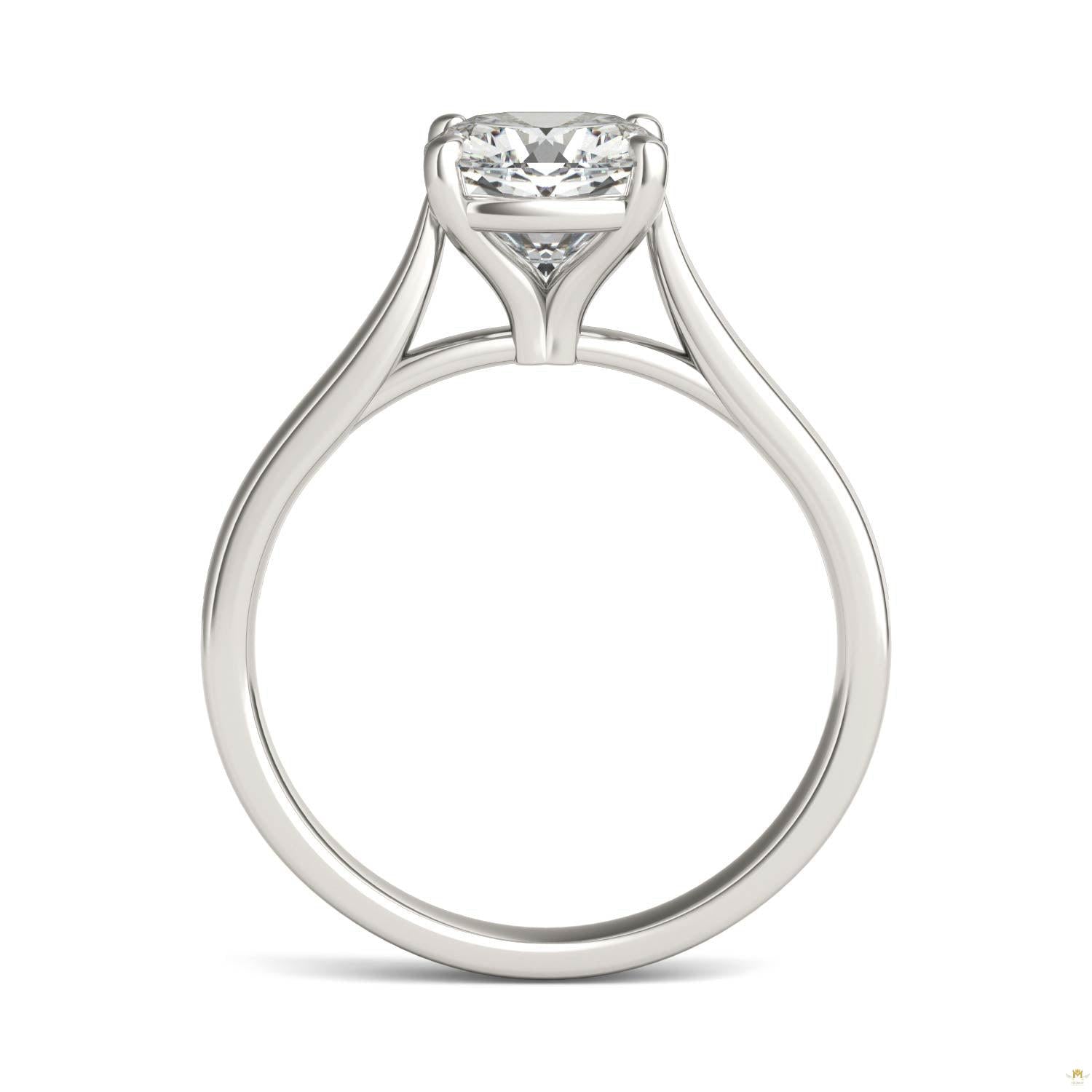 2.00 CTW   Cushion Moissanite Engagement Ring in 14K White Gold