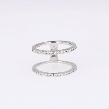 0.34 CTW   Round Near-Colorless Moissanite Fashion Ring in 14K White Gold