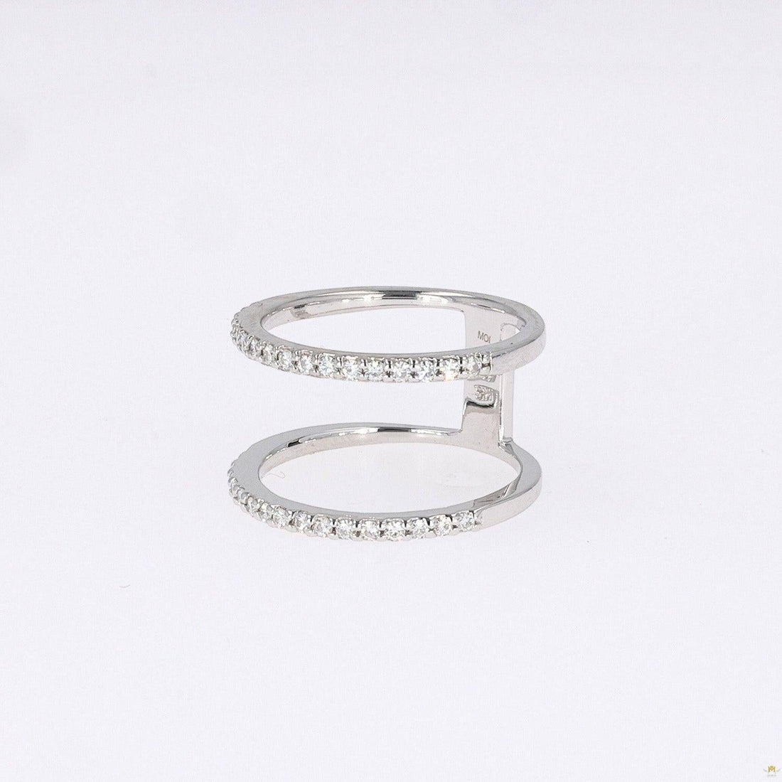 0.34 CTW   Round Near-Colorless Moissanite Fashion Ring in 14K White Gold