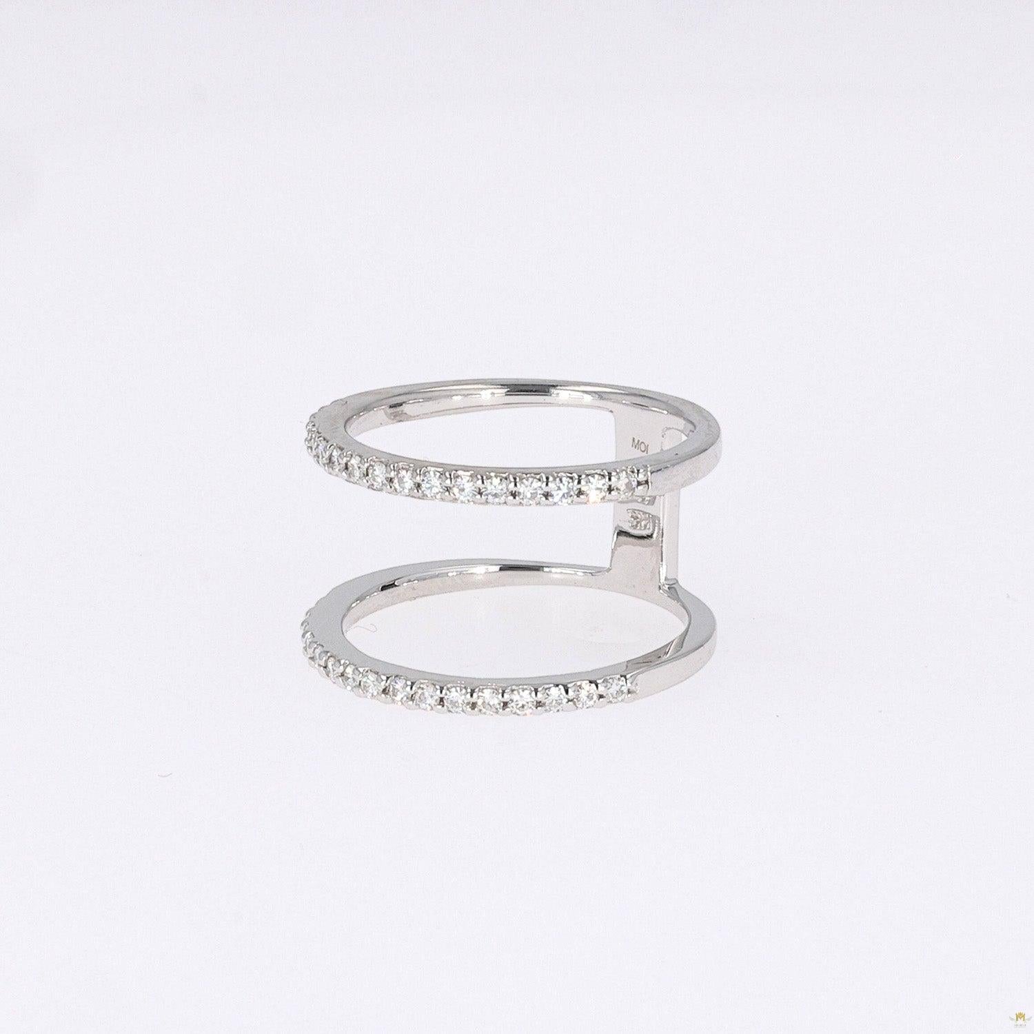 0.34 CTW   Round Near-Colorless Moissanite Fashion Ring in 14K White Gold