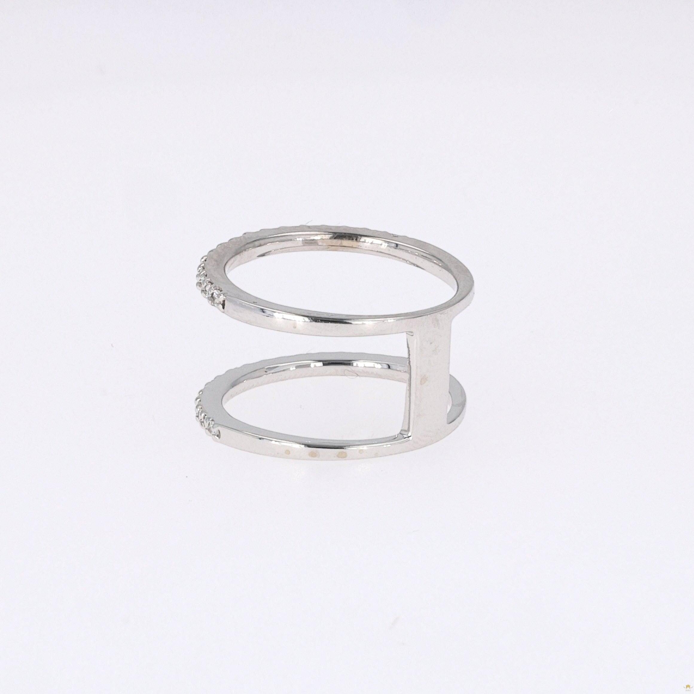 0.34 CTW   Round Near-Colorless Moissanite Fashion Ring in 14K White Gold