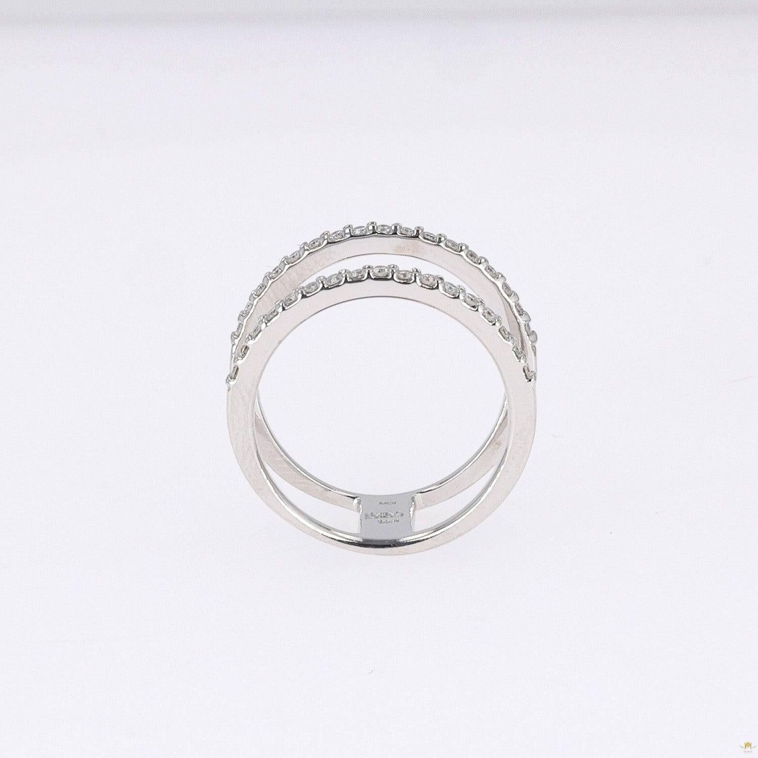 0.34 CTW   Round Near-Colorless Moissanite Fashion Ring in 14K White Gold