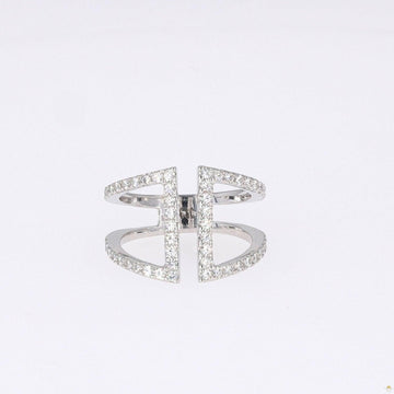 0.54 CTW   Round Near-Colorless Moissanite Fashion Ring in 14K White Gold