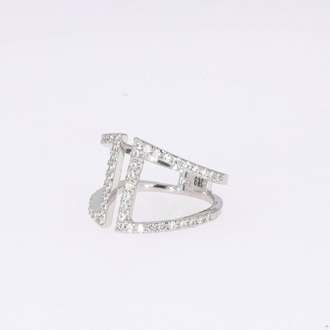 0.54 CTW   Round Near-Colorless Moissanite Fashion Ring in 14K White Gold