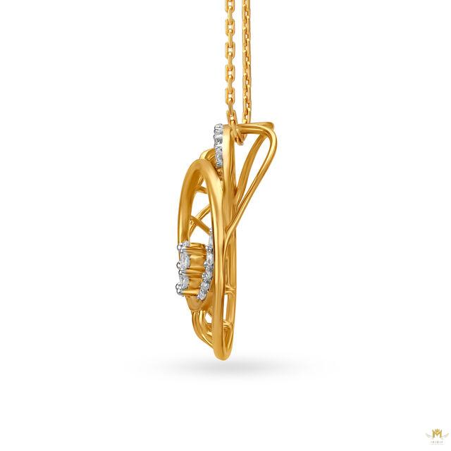 Radial Gold and Diamond Pendant