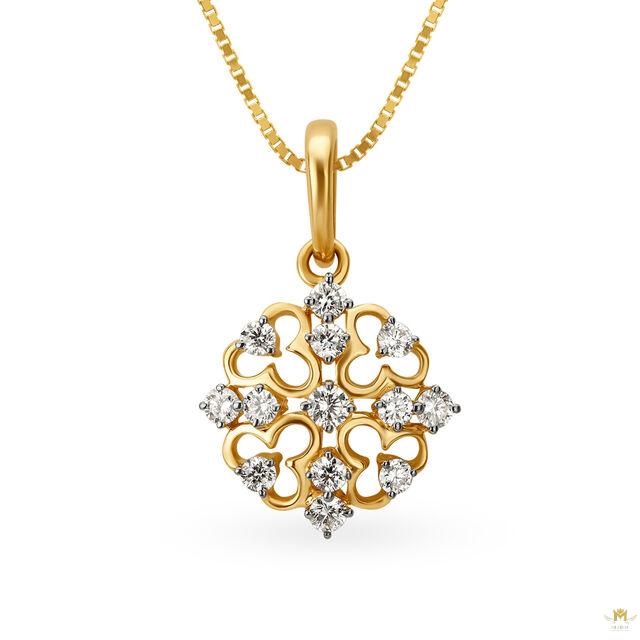 Clover Motif Diamond Pendant