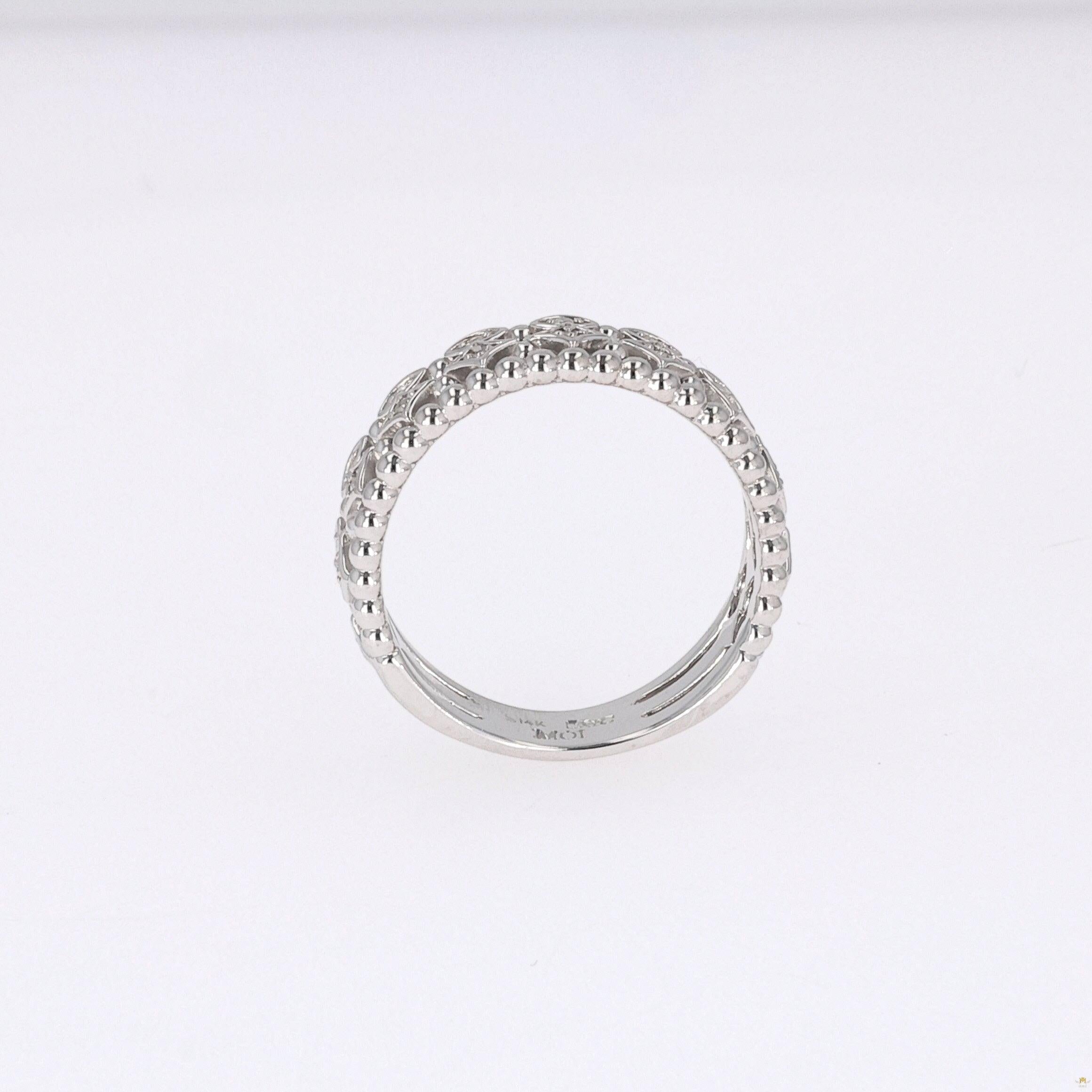 0.11 CTW   Round Near-Colorless Moissanite Fashion Ring in 14K White Gold