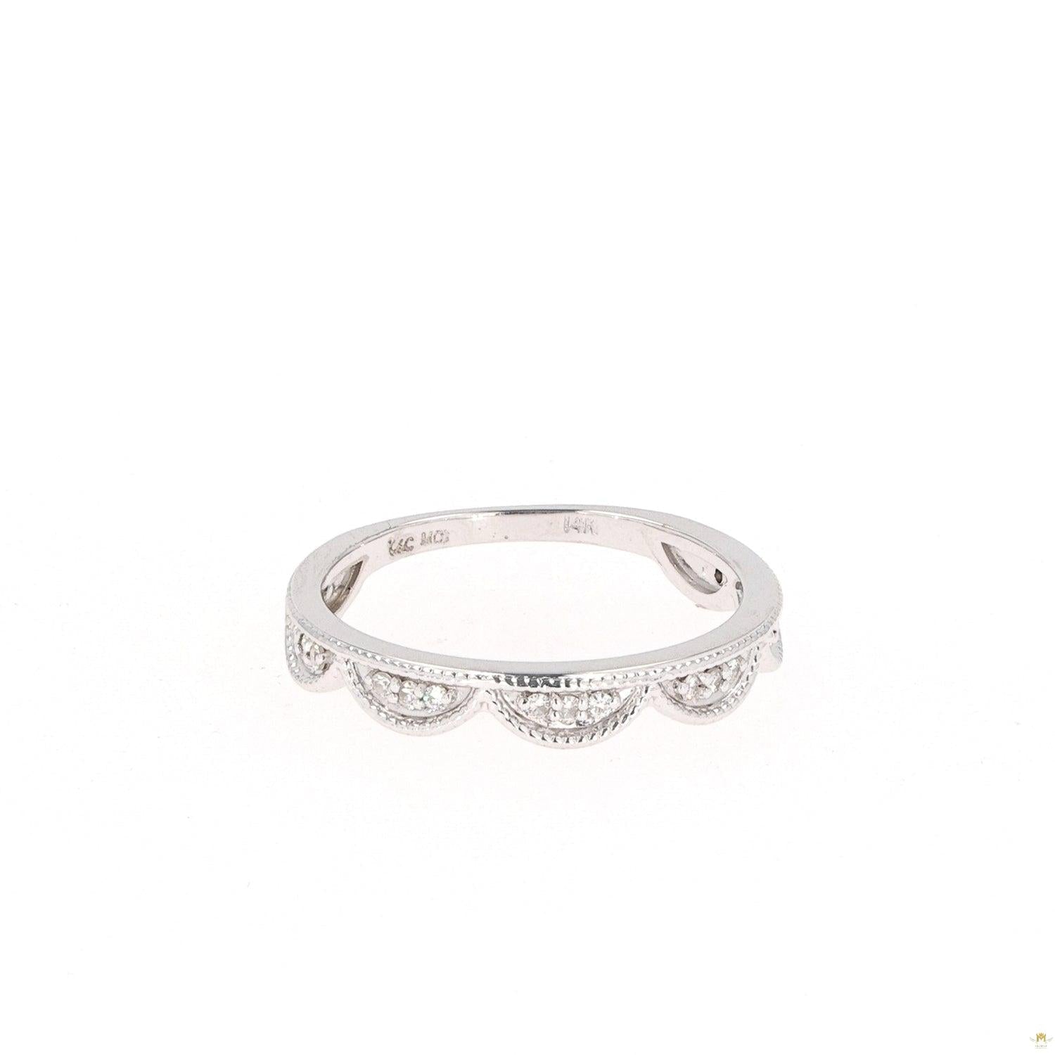 0.13 CTW   Round Near-Colorless Moissanite Stackable Band in 14K Gold