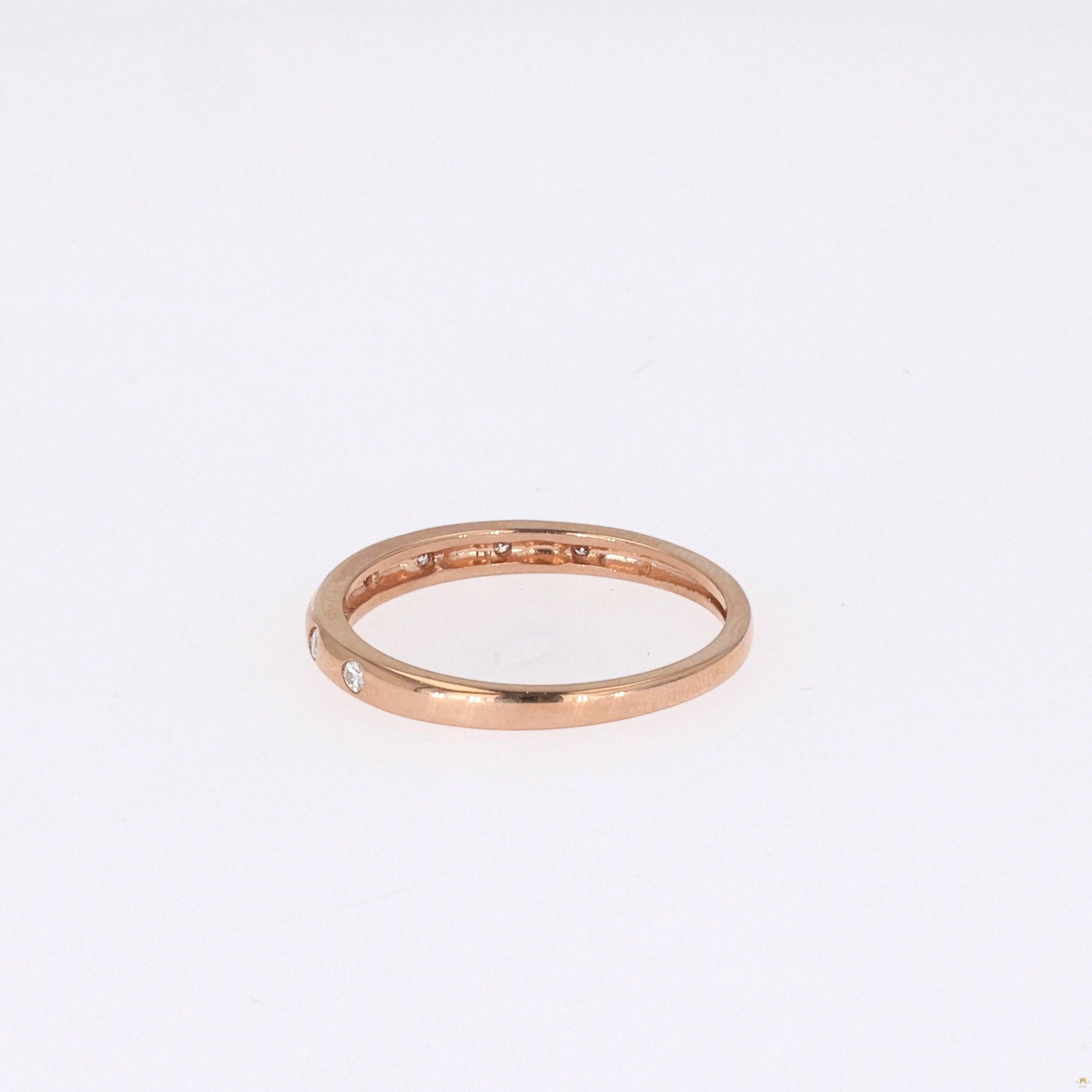 0.11 CTW   Round Near-Colorless Moissanite Band in 14K Rose Gold