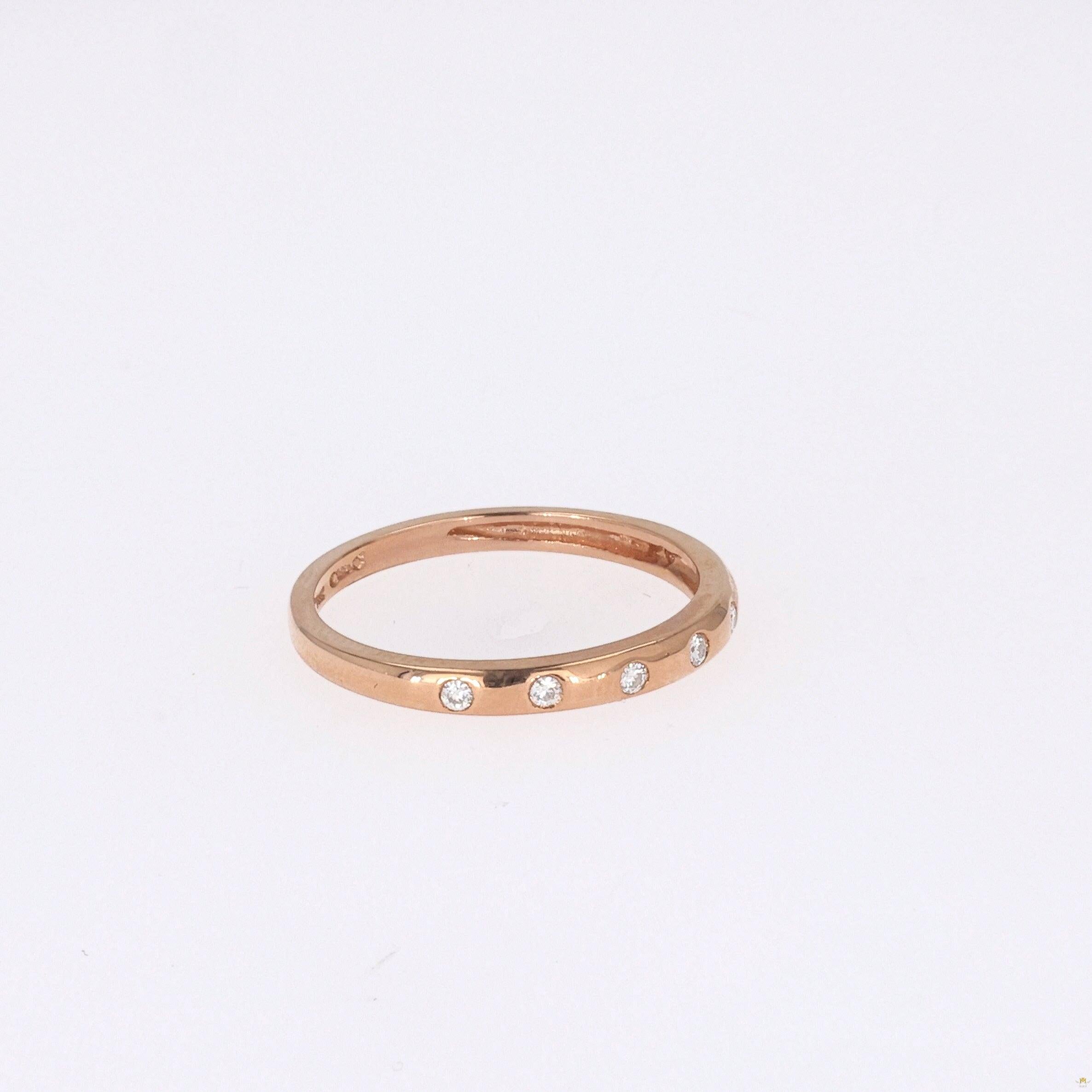 0.11 CTW   Round Near-Colorless Moissanite Band in 14K Rose Gold