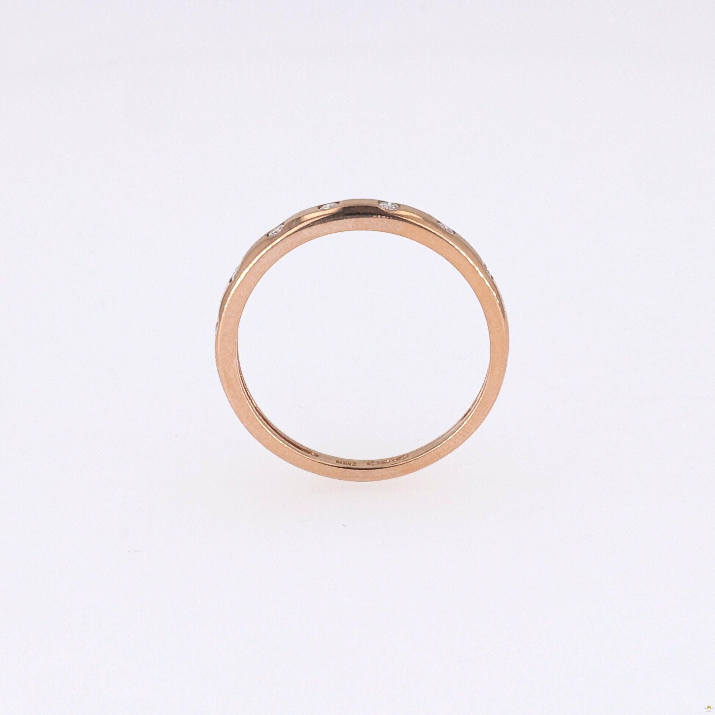 0.11 CTW   Round Near-Colorless Moissanite Band in 14K Rose Gold