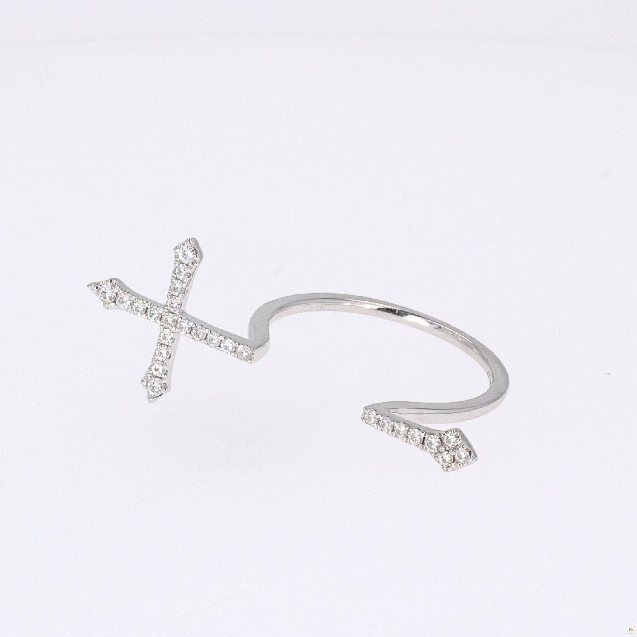 0.24 CTW   Round Near-Colorless Moissanite Fashion Ring in 14K White Gold