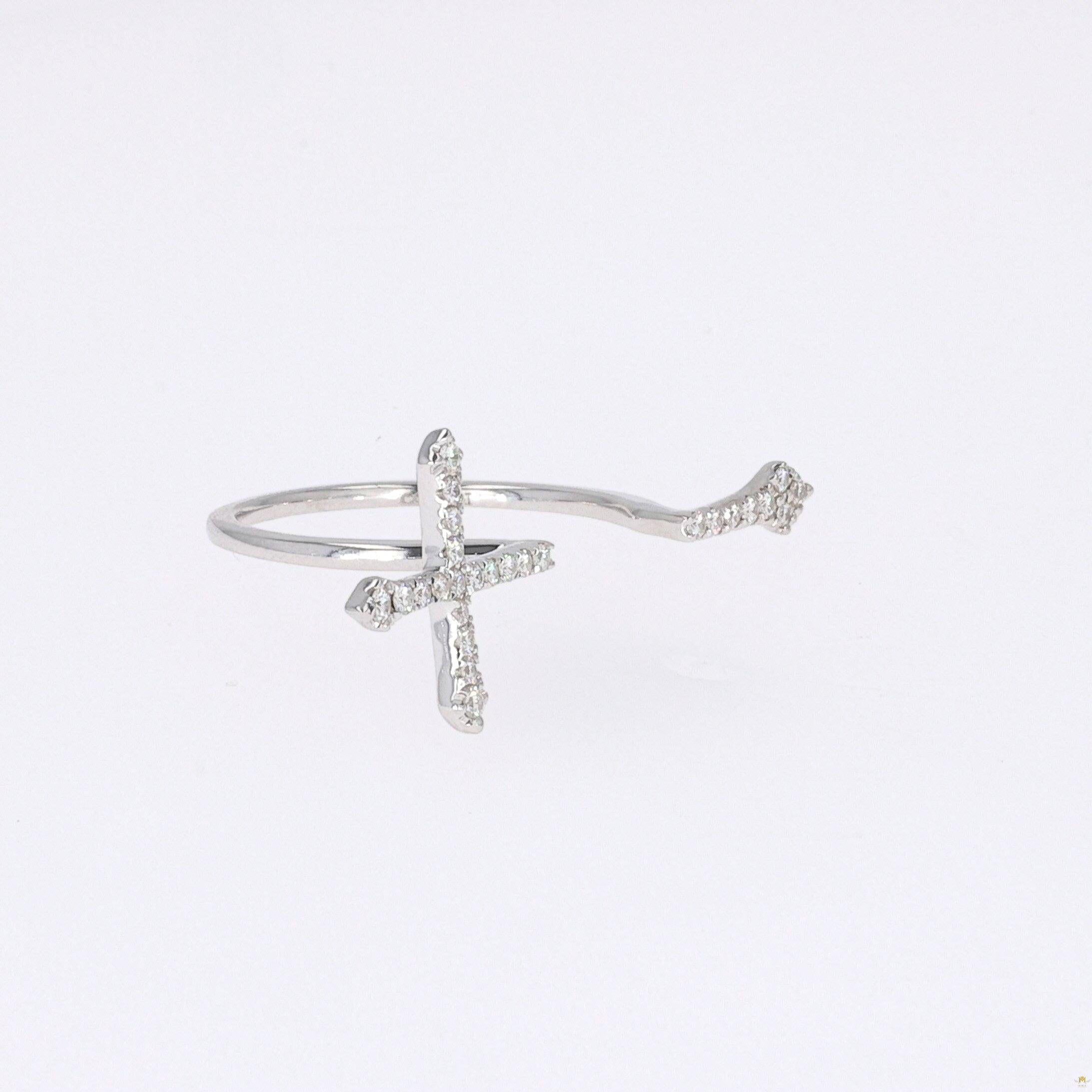 0.24 CTW   Round Near-Colorless Moissanite Fashion Ring in 14K White Gold