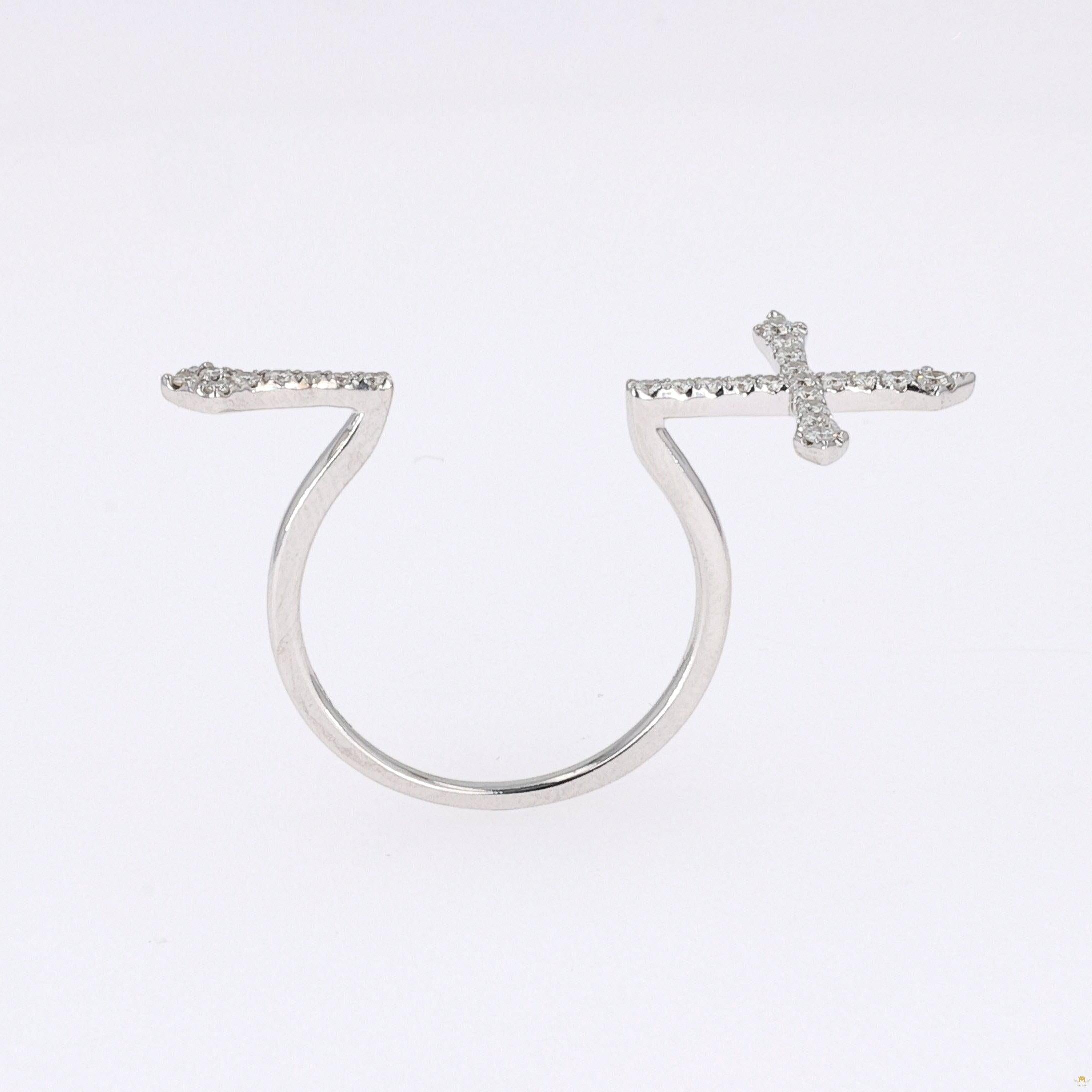 0.24 CTW   Round Near-Colorless Moissanite Fashion Ring in 14K White Gold