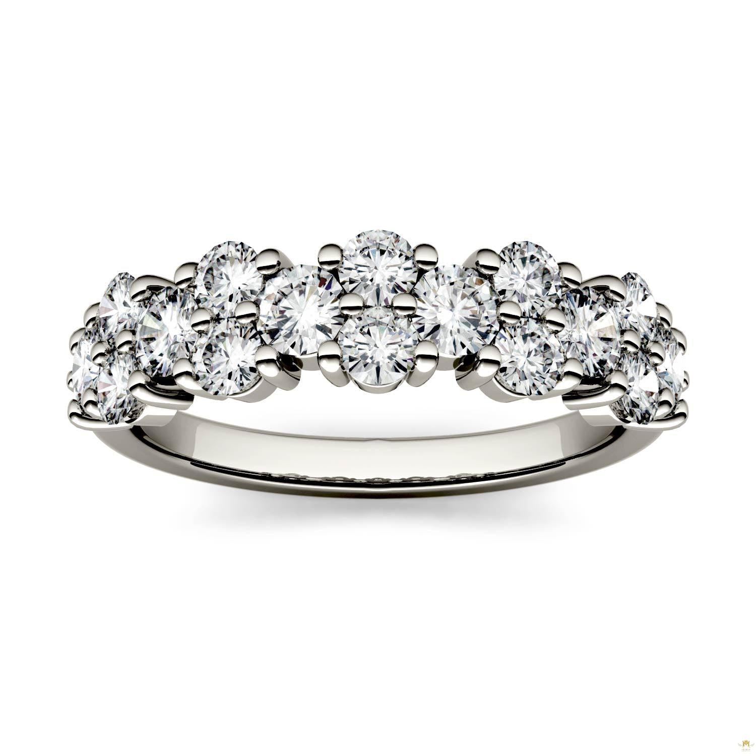 1.20 CTW   Round Moissanite Fashion Ring in 14K White Gold